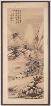Målning, akvarell och tusch. Qing dynastin.