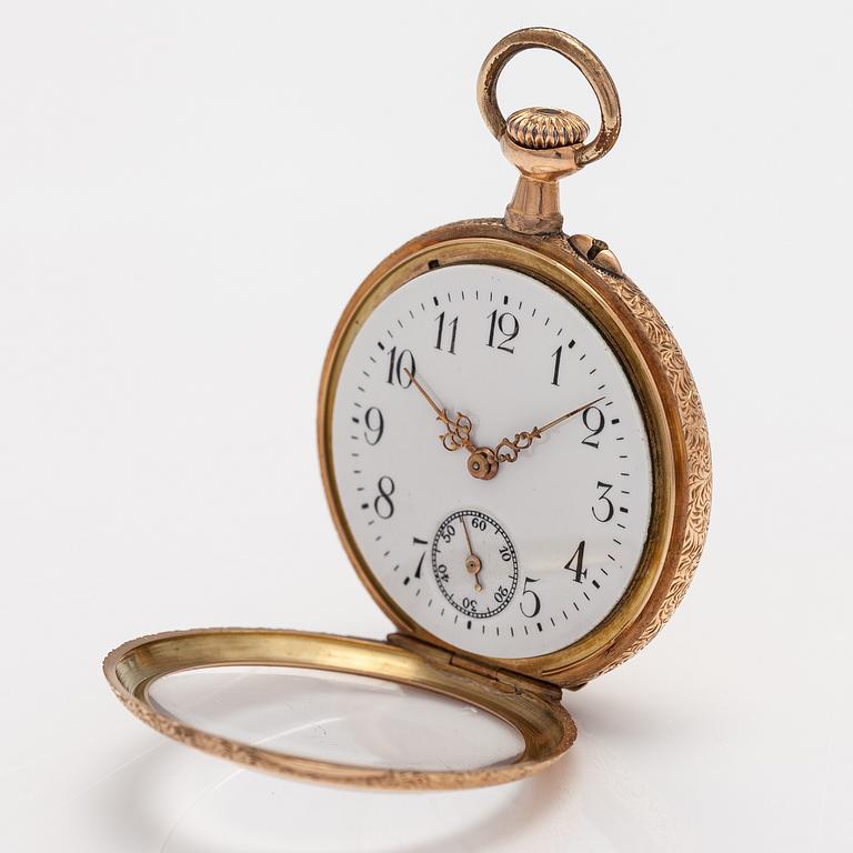 POCKET WATCHES, 2 psc, 14K gold, 32 mm and 44 mm.