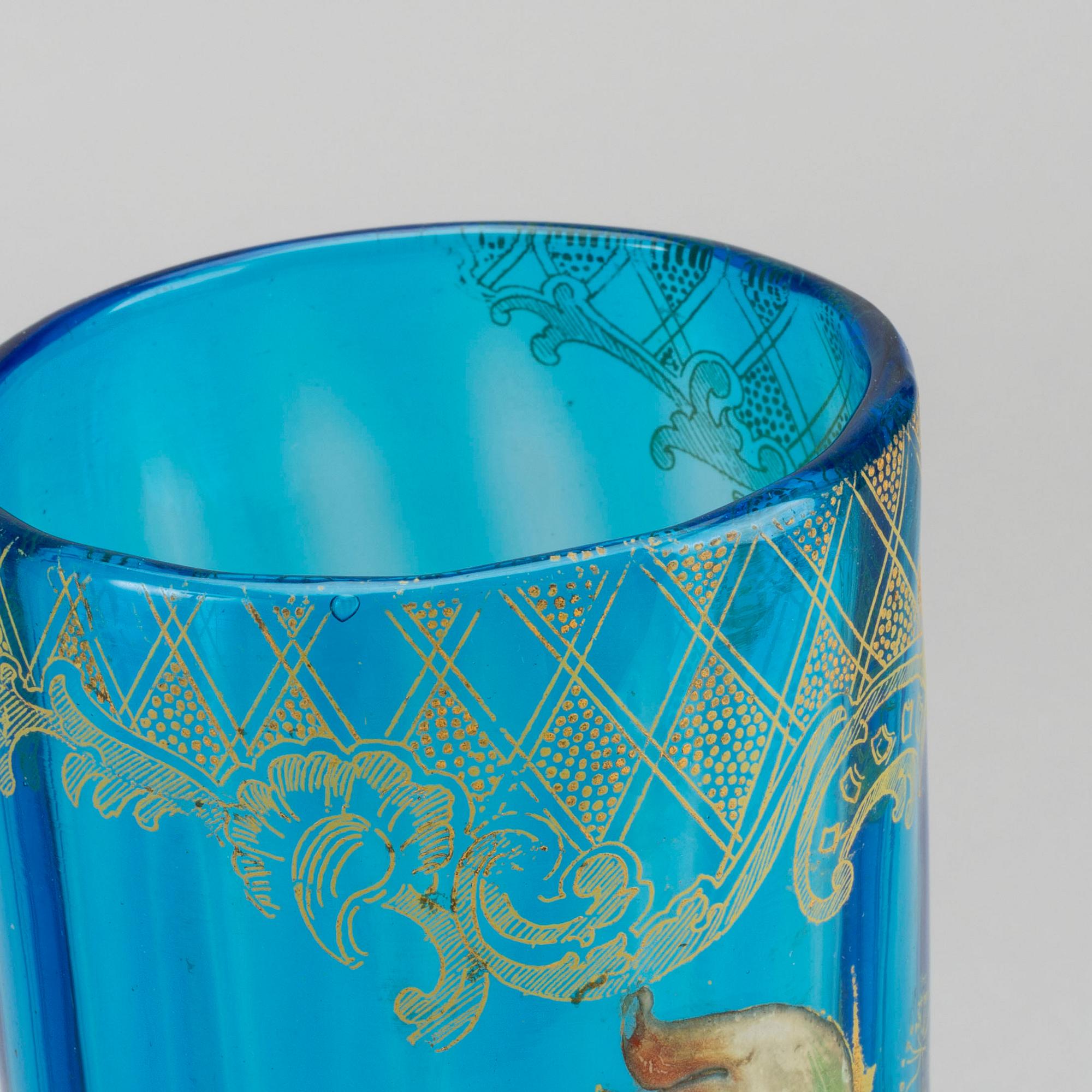 THEODORE LEGRAS, ascribed, handpainted Art Nouveau glass vase.