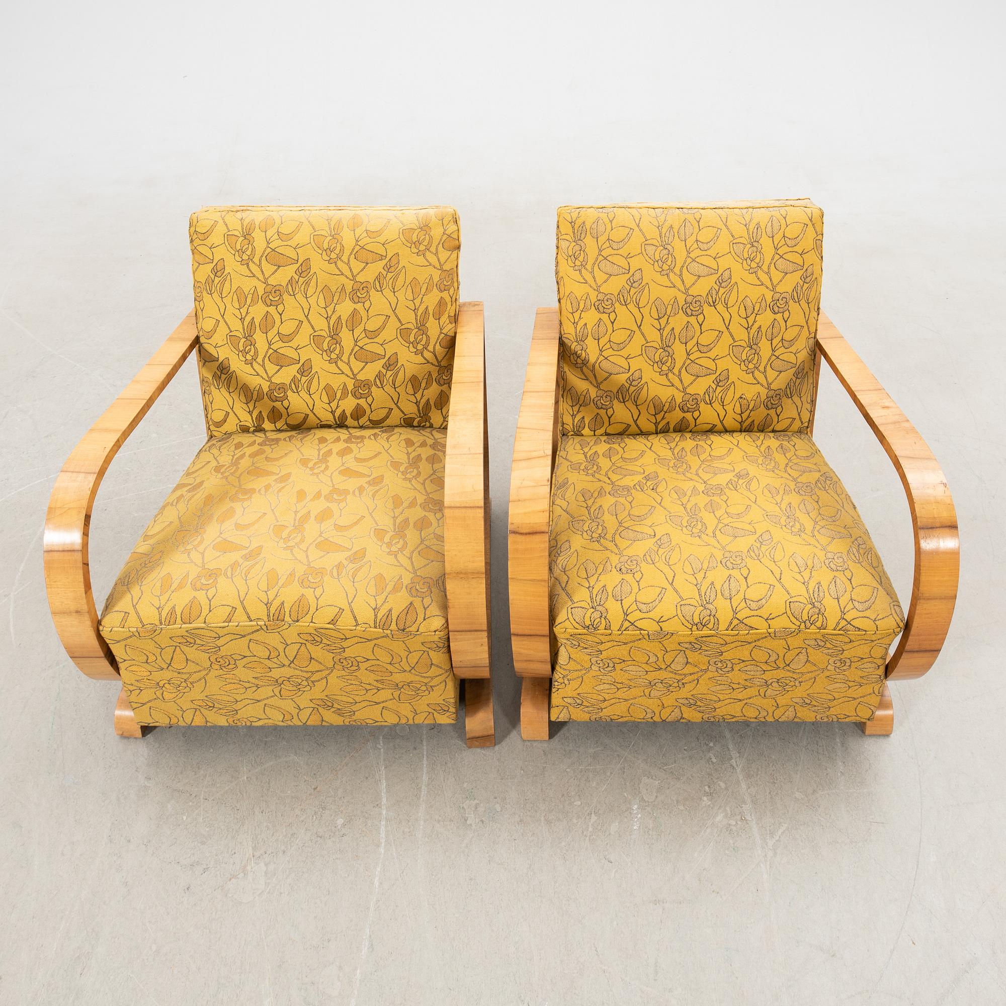 Fåtöljer, 2 st, Art Deco, 1900-talets första hälft.