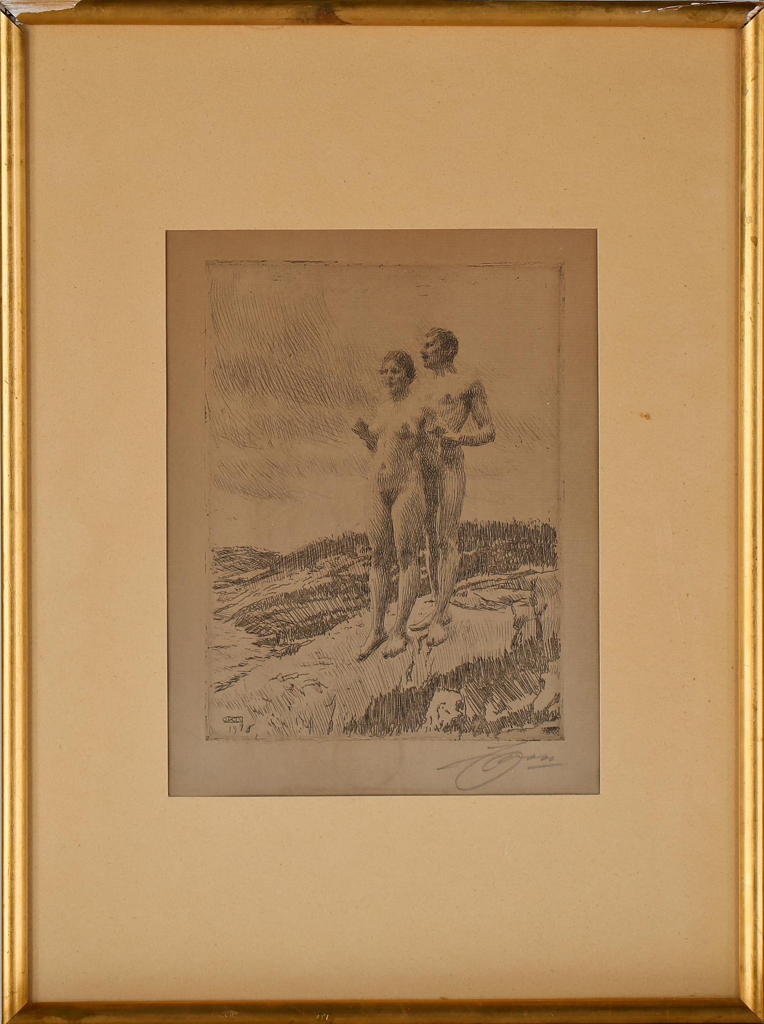 ANDERS ZORN, etsning, signerad, daterad i tryck 1916.