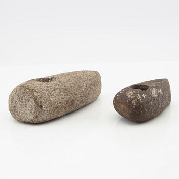 Shaft-hole axes, two pieces, Neolithic.