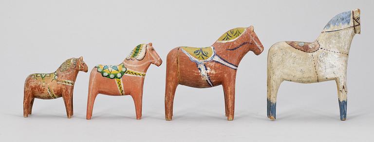 DALAHÄSTAR, 4 st, 1800/1900-tal.