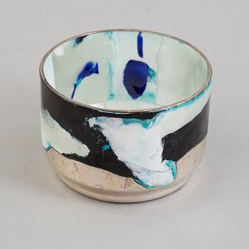 A sterling silver and enamel bowl by Anton Michelsen, Copenhagen, 1990s.