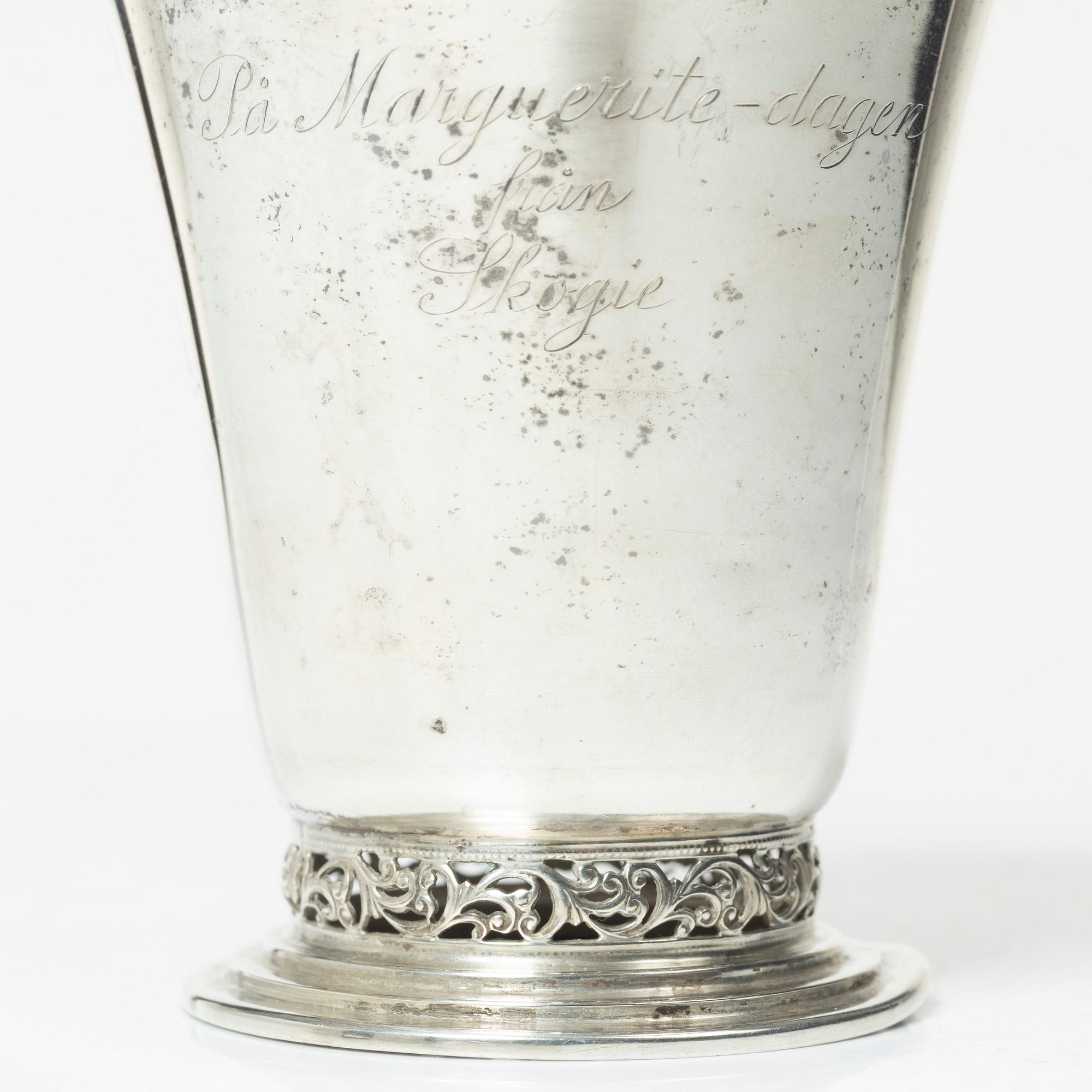 K Anderson, bägare, silver, Stockholm 1931.