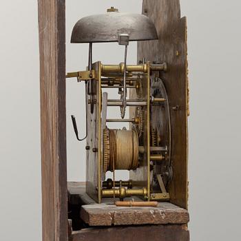 A japanned longcase clock by William Camden, London, England, 18th Century.