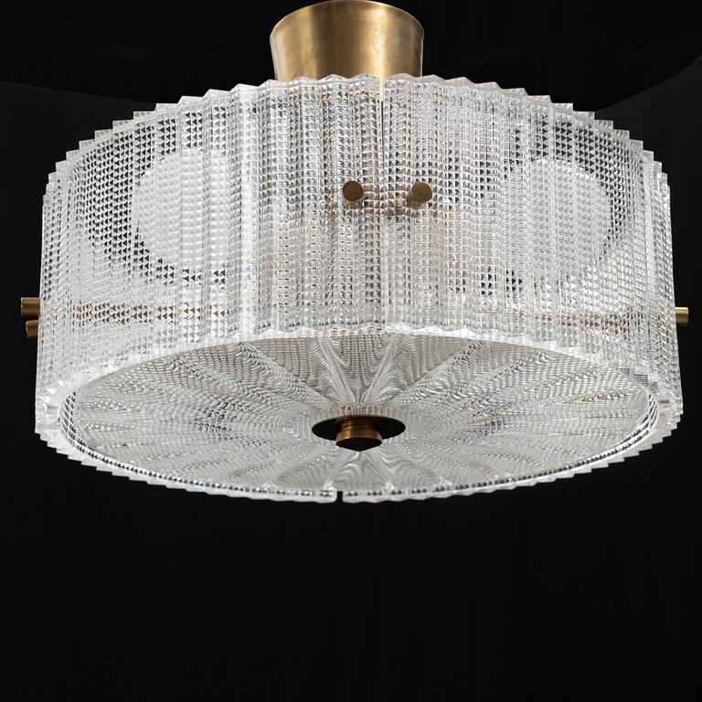 Carl Fagerlund, a ceiling lamp, Orrefors, Sweden, second half of the 20th century.