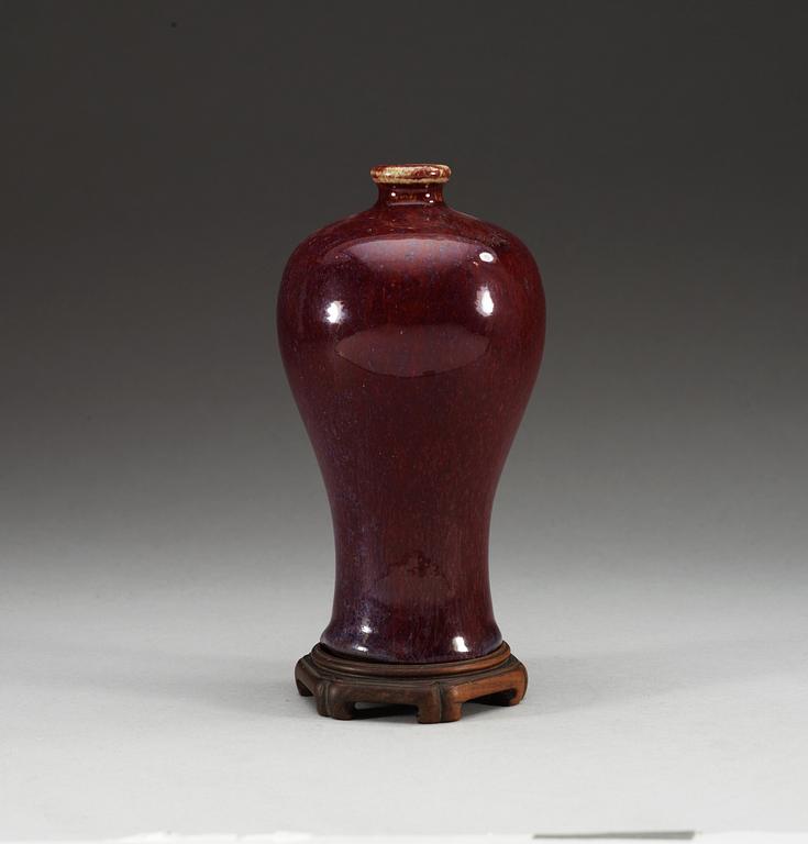 A flambe glazed meiping vase, Qing dynasty, presumably 18th Century.
