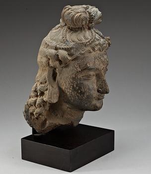 A stone Bodhisattva, presumably Gandhara 2nd-3rd Century.