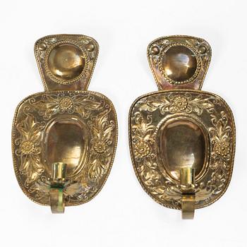A pair of wall sconces, Baroque style, circa 1900.