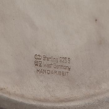 PARTI SILVER, 5 delar, bl a sterlingsilver, Tyskland. 1800 samt 1900-tal. Vikt ca 390 gram.