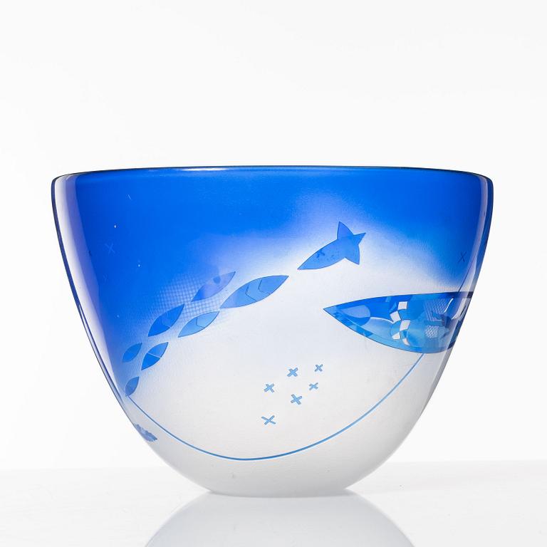 Bertil Vallien, a unique glass bowl, Kosta Boda.