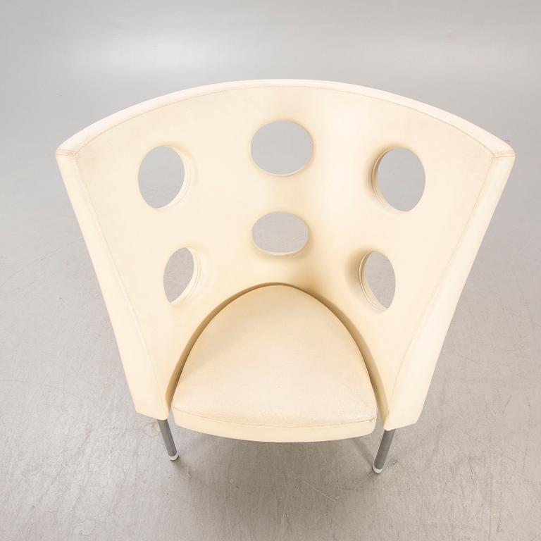 Paolo Rizzatto, A "Monoflexus" chrome and leather easy chair for Alias  later part of the 20th century.