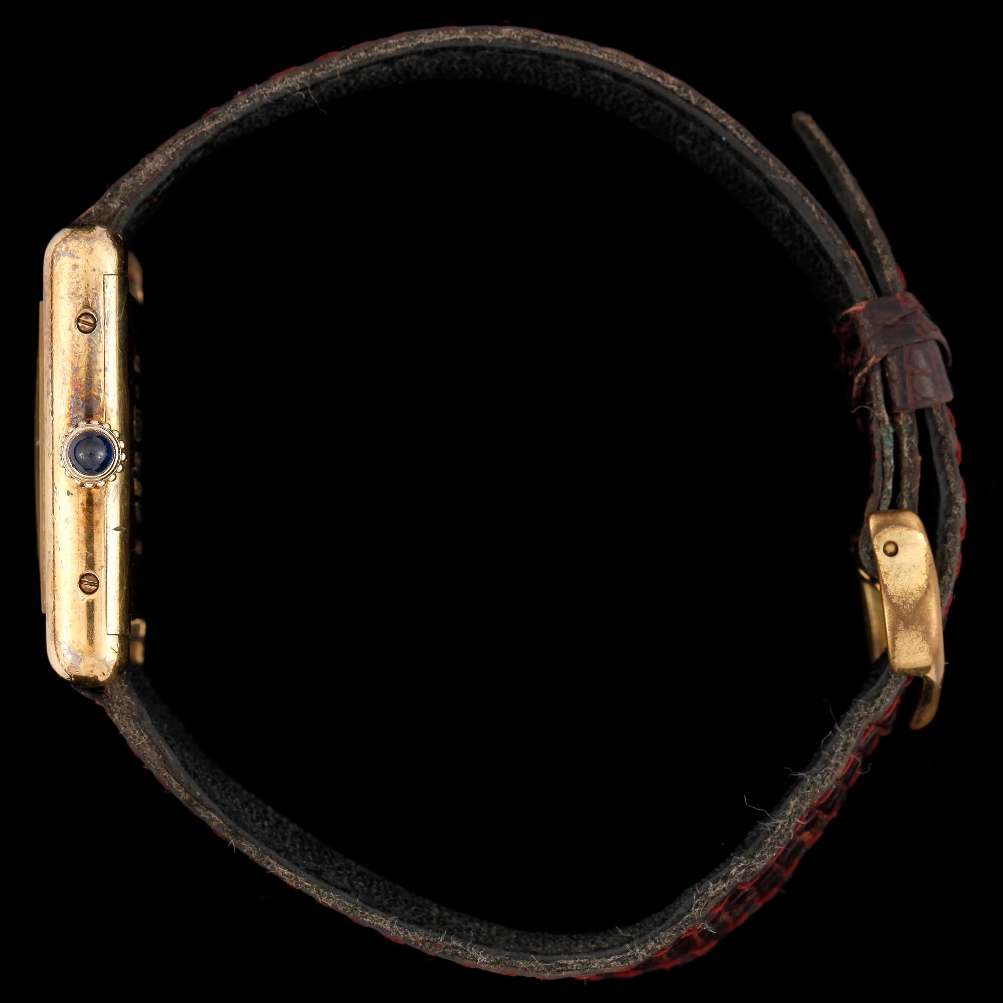 ARMBANDSUR, dam, Must de Cartier, Tank, förgyllt silver.