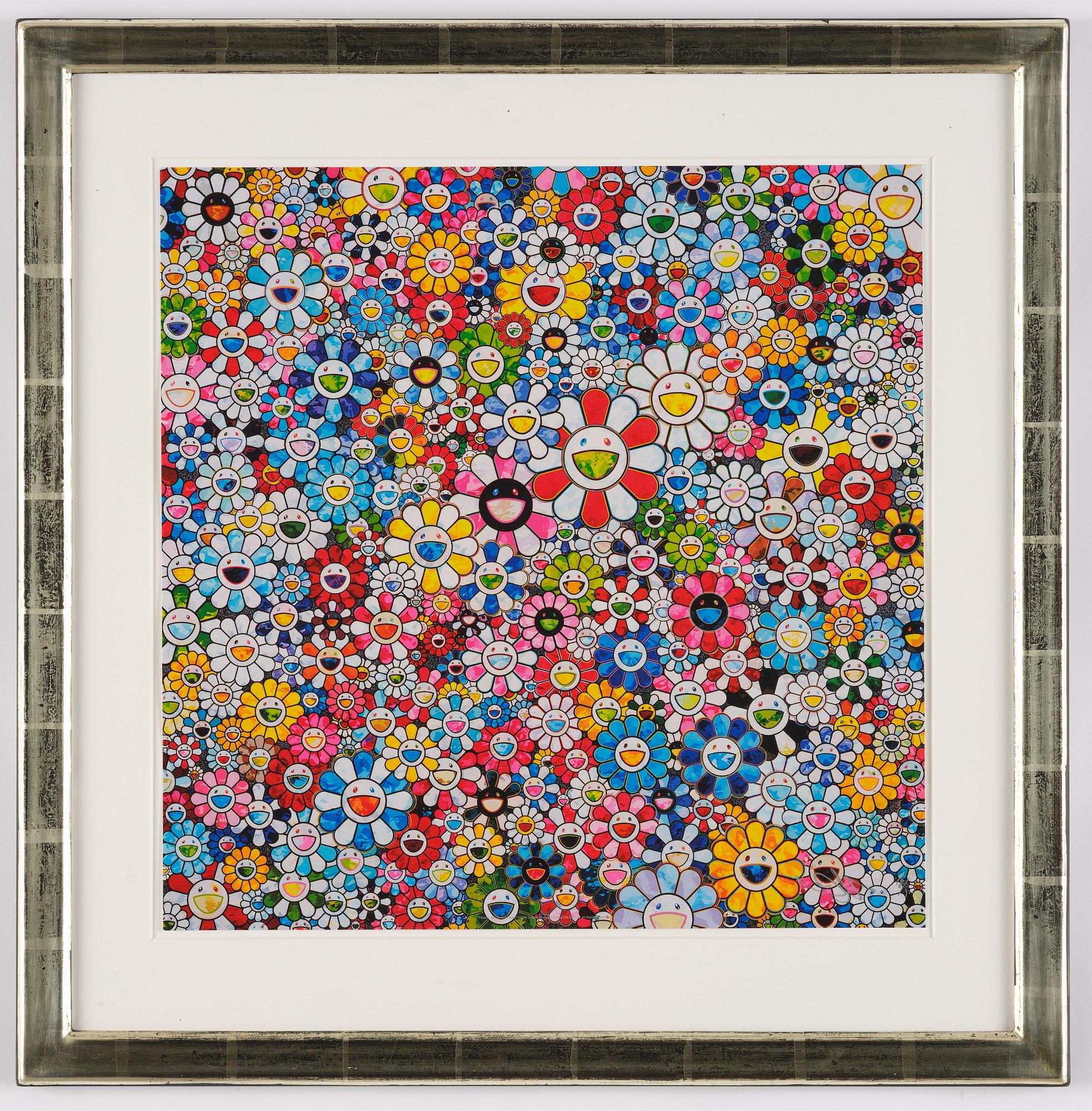 Takashi Murakami, "Flowers with smiley face".