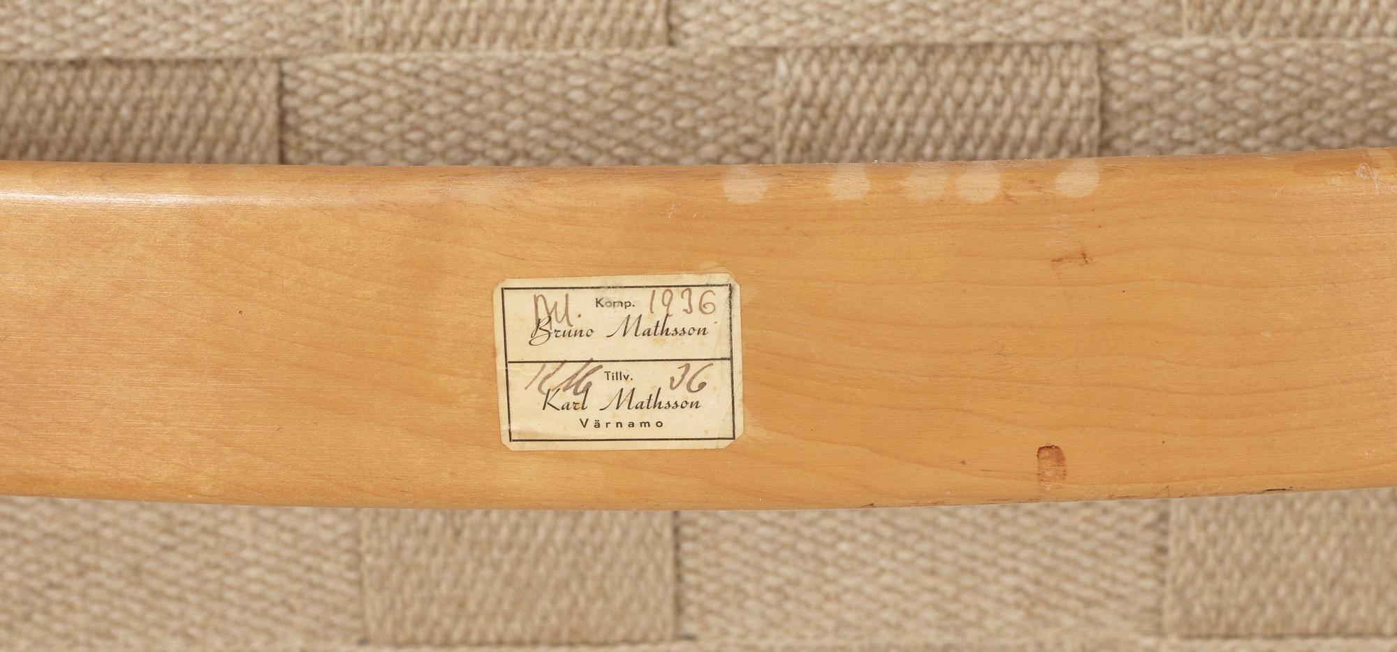 VILSTOL, Bruno Mathsson, Firma Karl Mathsson, Värnamo, 1936.