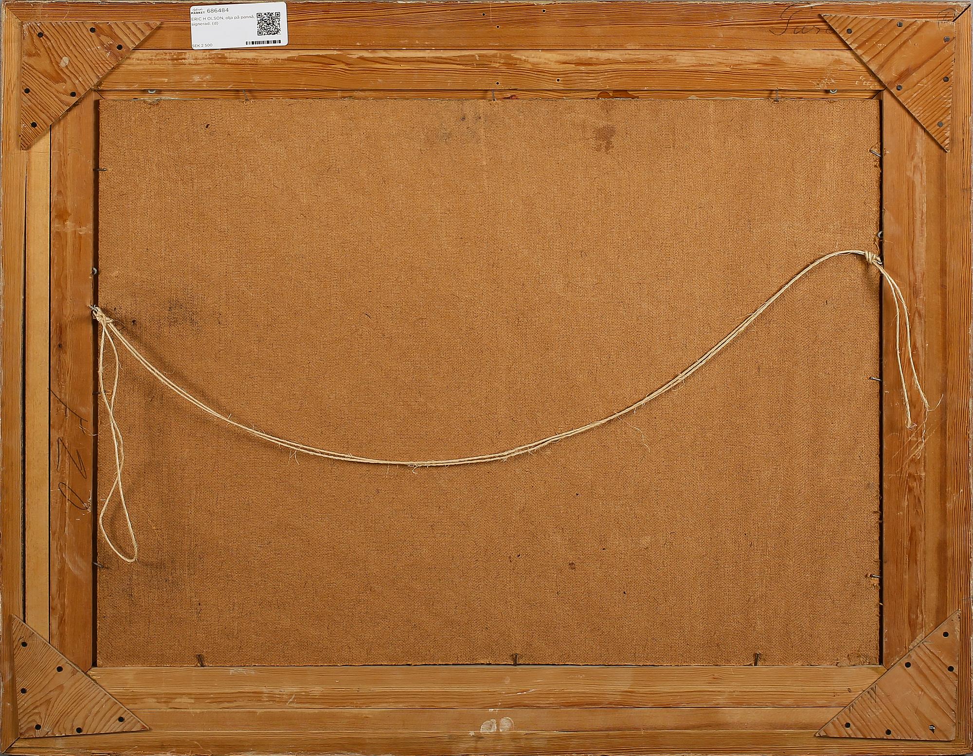 ERIC H OLSON, olja på pannå, signerad.