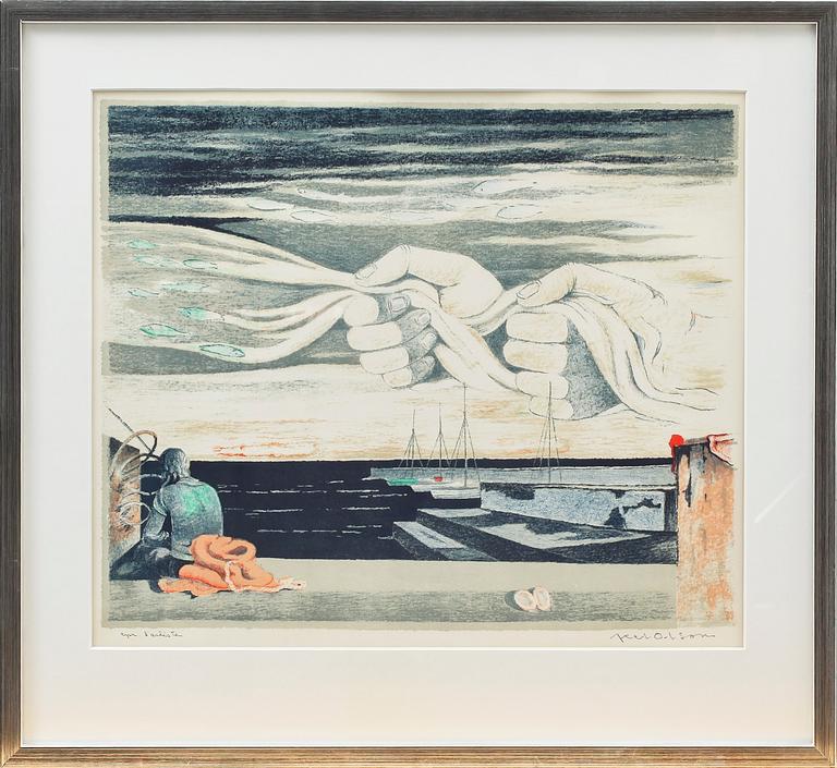 AXEL OLSON, färglitografi, sign, epreuve d´artiste.