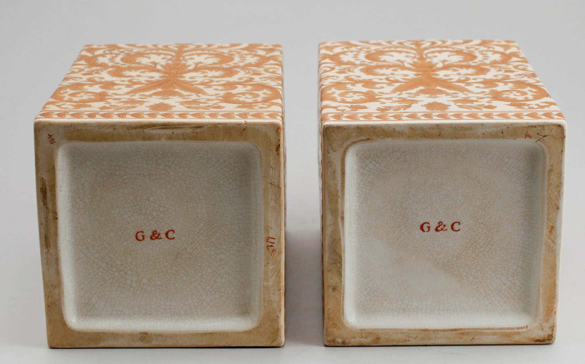 LOCKURNOR, 1 par, porslin, G&C, 1900-/2000-tal.