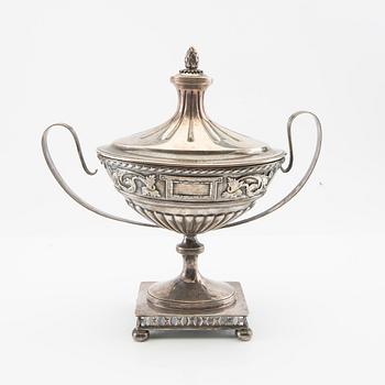 Samuel Pettersson sockerskål Empire-stil silver Linköping 1905.