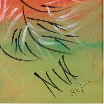 NELL WALDEN, mixxed medio on paper, signed and dated -67.