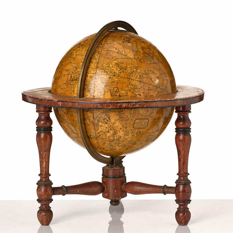 A celestial globe for table by Newton & son London 1860.