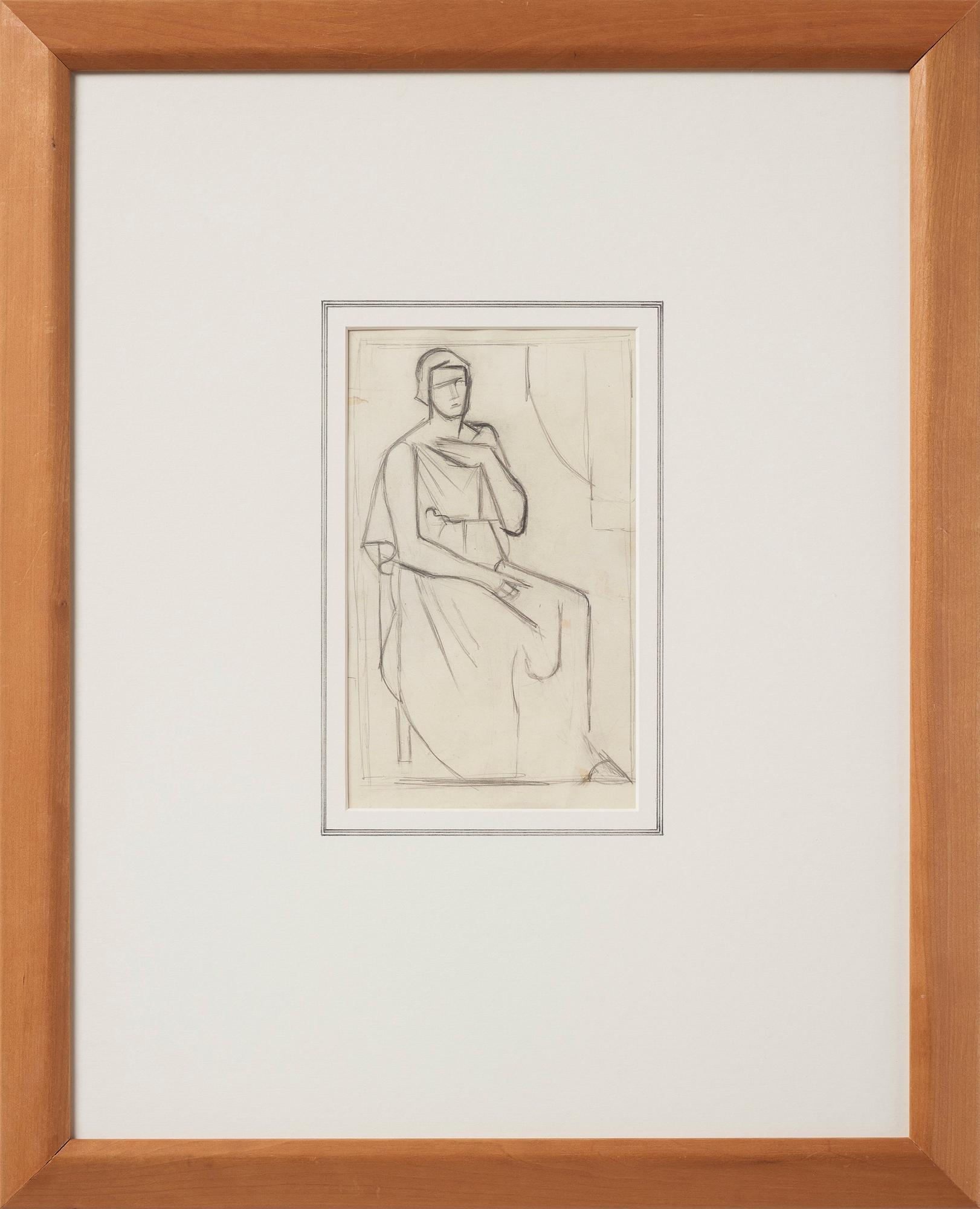 Ragnhild Keyser, executed in 1922. Pencil on paper.