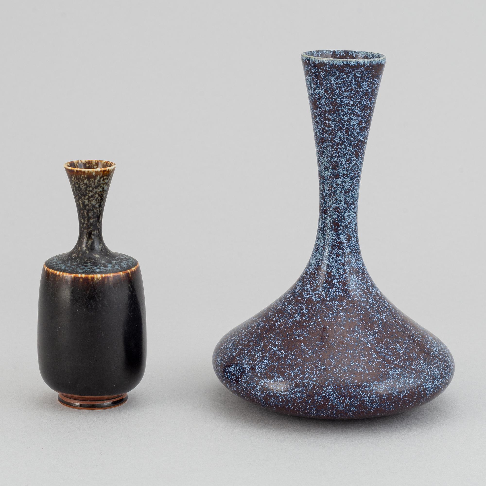 Sven Wejsfelt, a set of two stoneware vases for Gustavsbergs studio.
