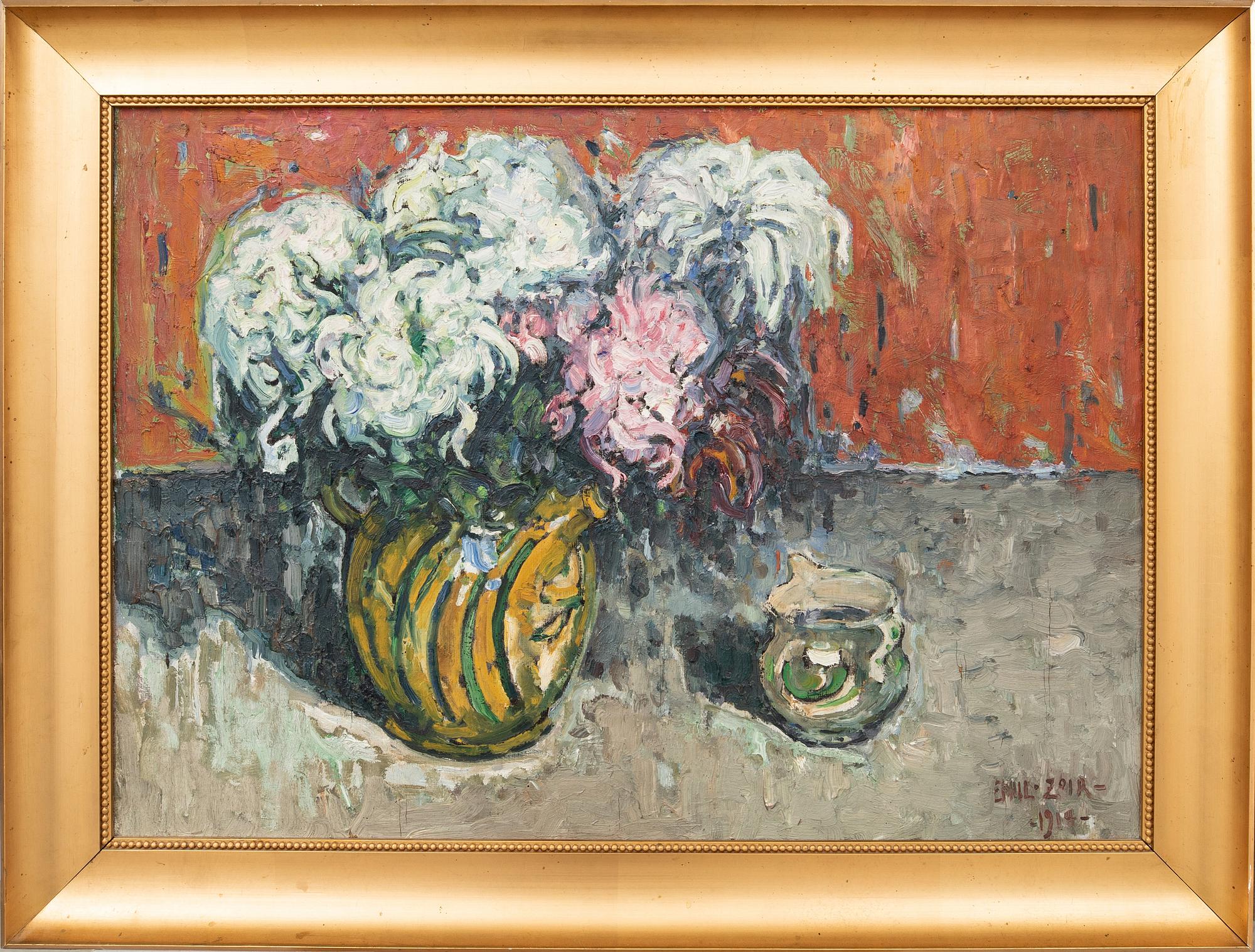 Emile Zoir, Still life with flowers.