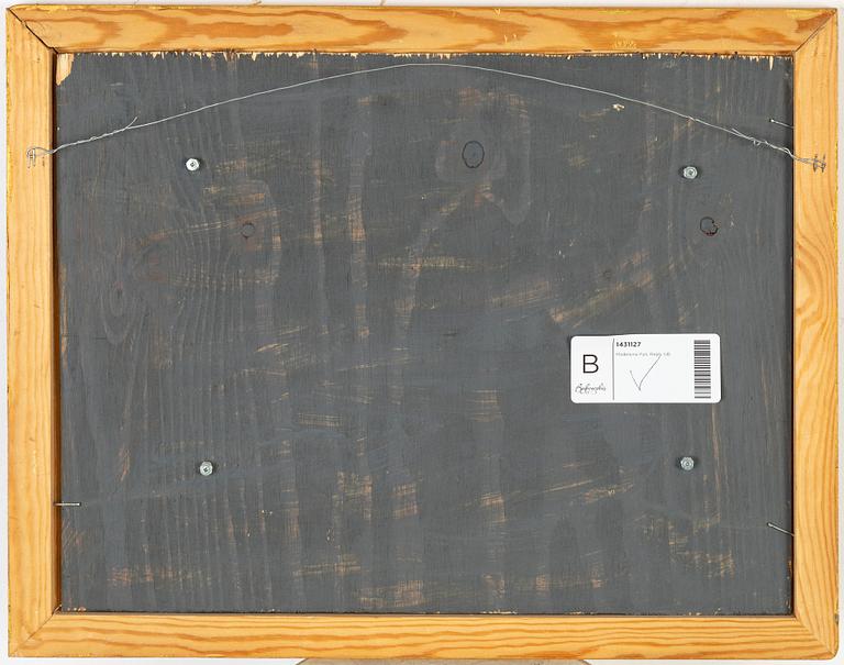 Madeleine Pyk, mixed media on panel, signed.