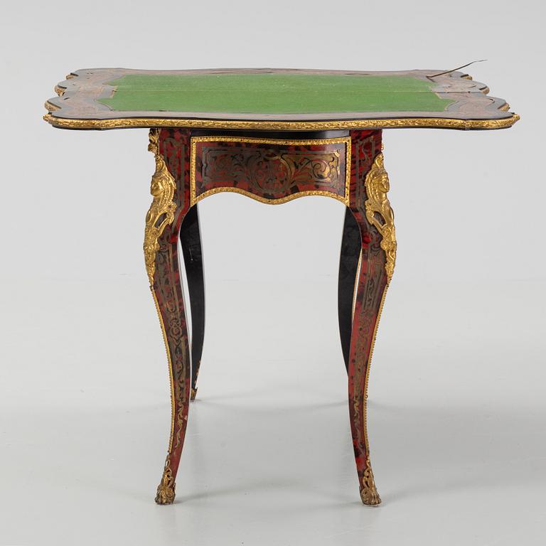 A Boulle style card table, end of the 19th Century.