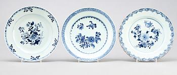 TALLRIKAR, 9 st, porslin, Kina, 1700/1800-tal.