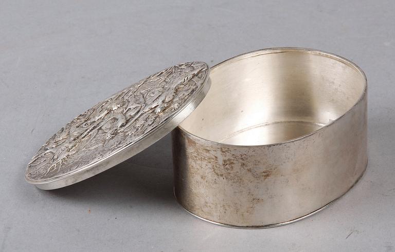 DOSA, silver, barockstil, Gustaf Möllenborg, Stockholm 1847.