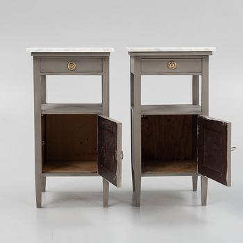 Bedside tables, a pair, first half of the 20th century.