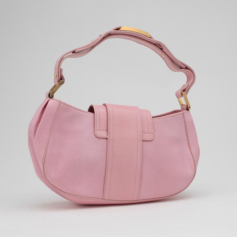 FENDI, a pink leather handbag.