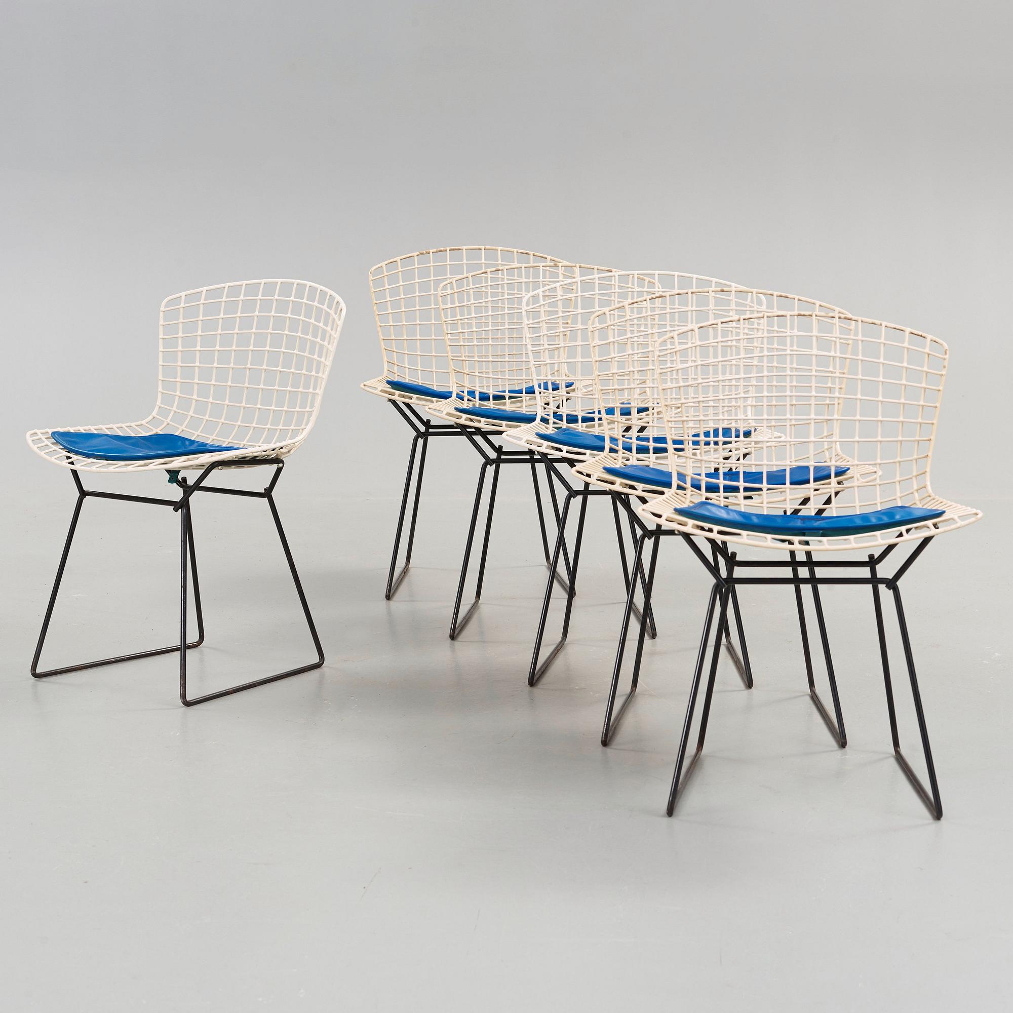 Harry Bertoia, stolar, 6 st, "Sidechair", Harry Bertoia, Knoll, 1950-60-tal.