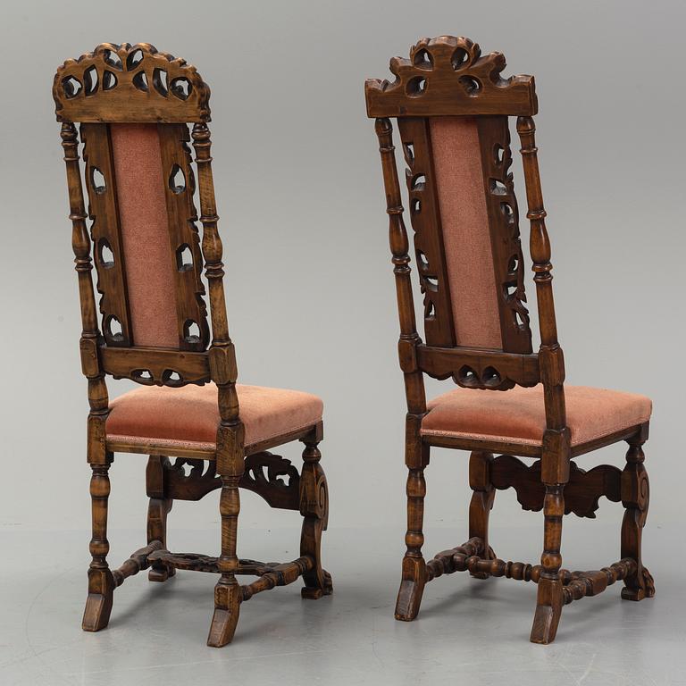 A dining table and eight chairs, Baroque and baroque style, 20th century and older.