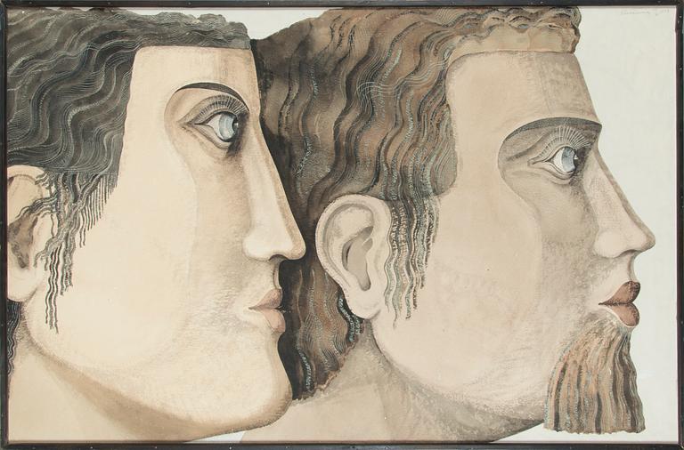 Eino Kauria, Two faces in profile.