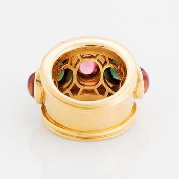 Temple St Clair ring 18K guld med cabochonslipade  turmaliner.