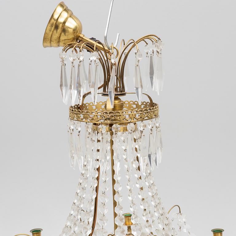 A Gustavian style chandelier, mid-20th Century.