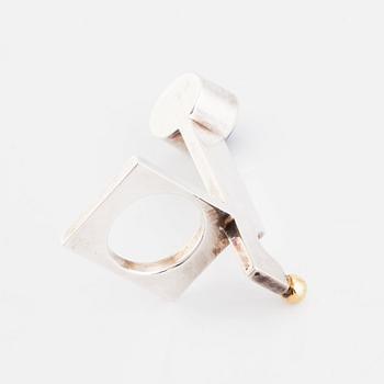 Bengt Bellander, ring silver with lapis lazuli, Stockholm 1973.