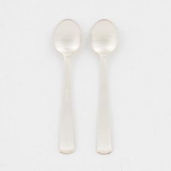 Jacob Ängman, a set of twelve 'Rosenholm' silver coffee spoons, jubilee edition, GAB, 1982.