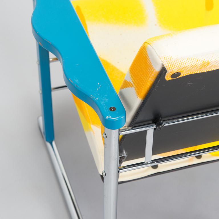 Yrjö Kukkapuro, A 1980s  'Experiment' open armchair for Avarte, Finland.