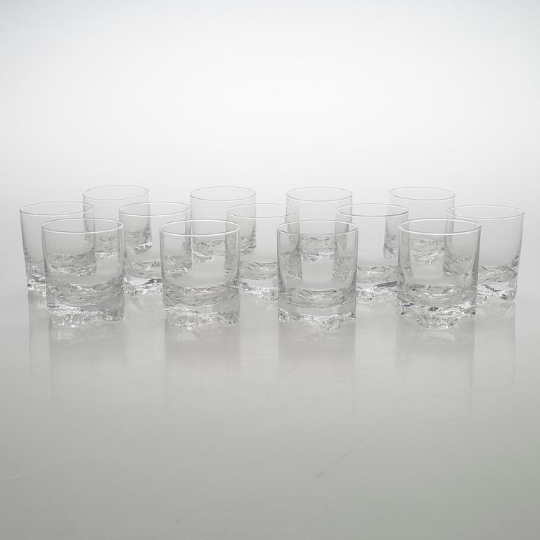 Tapio Wirkkala, whiskyglas,"Gaissa" 13 st,  Iittala 1960-tal.