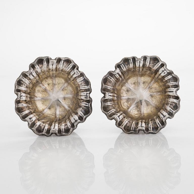 A pair of silver salt-cellars, St. Petersburg 1856.
