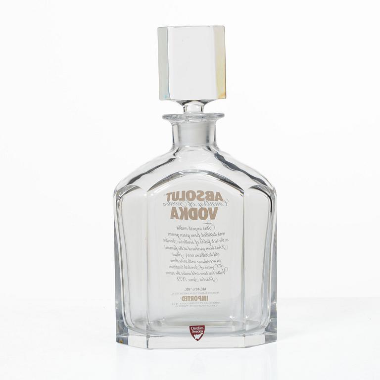 Olle Alberius, A decanter in case, “Absolut Vodka”, Orrefors, 1980s.