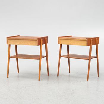 A pair of teak bedside tables, 1950's/60's.