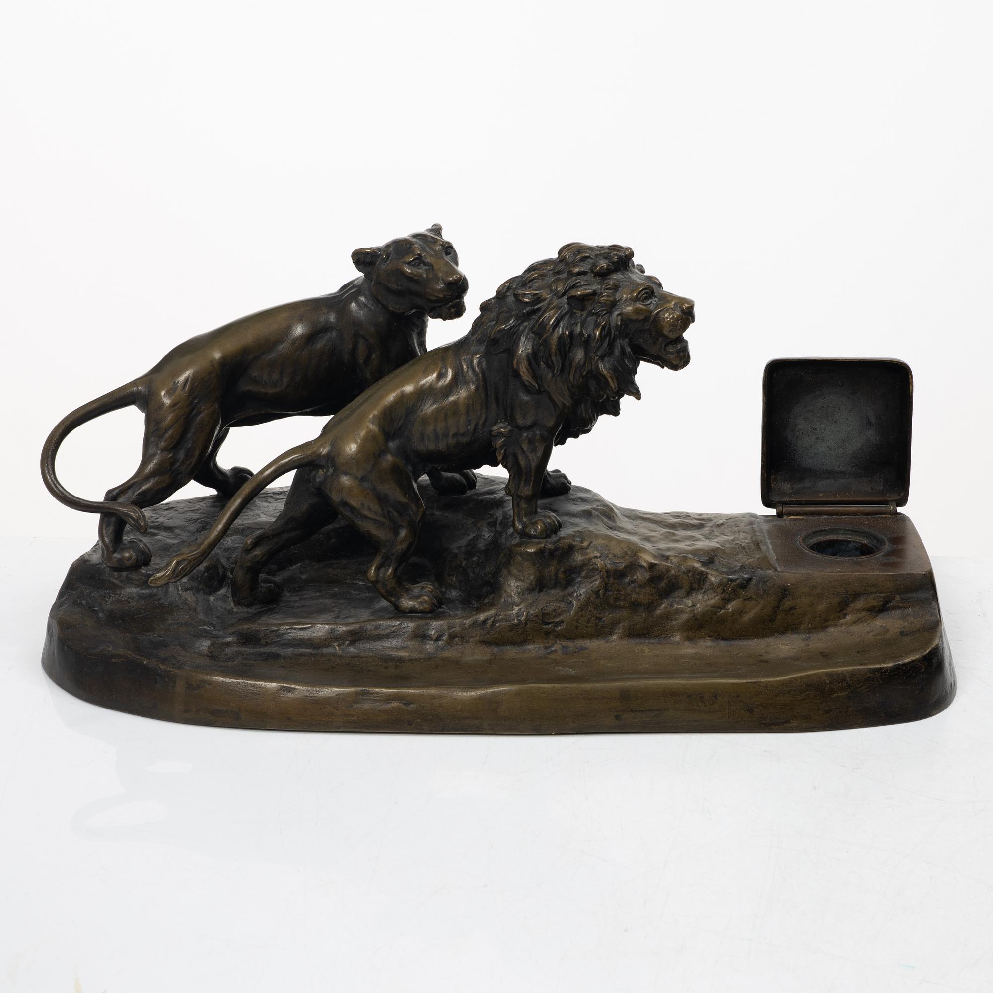 Desk set, 4 pieces, bronze, Austria circa 1900.