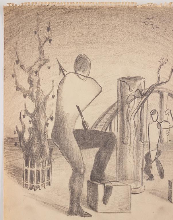 CO Hultén, "Från Croquisblock 1938, nr 10".
