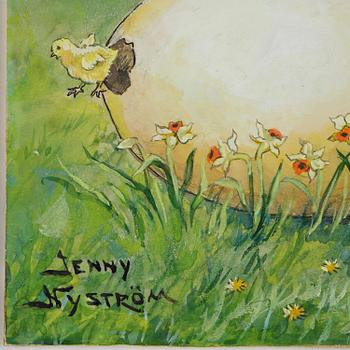 Jenny Nyström, A rooster by the egg.